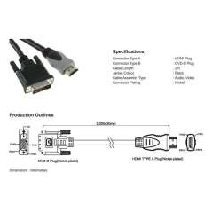 HDMI TO DVI CABLE - PRO SIGNAL  PSG01044  - 2m