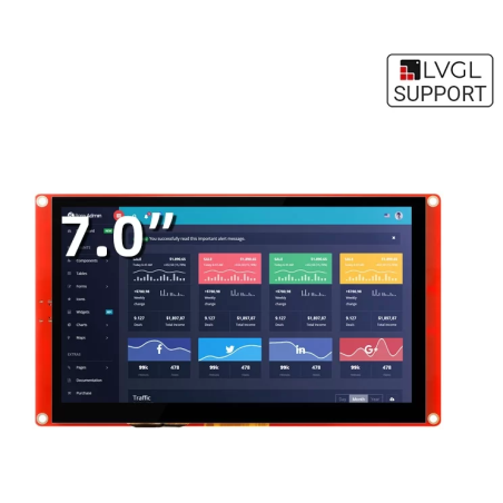 CrowPanel ESP32 display-7.0 Inch HMI Display 800x480 RGB TFT LCD Touch Screen Compatible with Arduino/LVGL (ER-DIS08070H)
