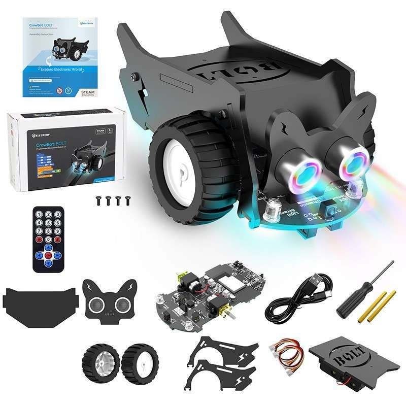 CrowBot BOLT-Open Source Programmable Smart Robot Car STEAM Robot Kit + IR Dialkove ovladanie (ER-CRB00157C+RC) CrowBot BOLT-Open Source Programmable Smart Robot Car STEAM Robot Kit + IR Dialkove ovladanie (ER-CRB00157C+RC)