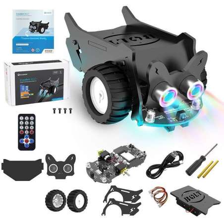CrowBot BOLT-Open Source Programmable Smart Robot Car STEAM Robot Kit + IR Dialkove ovladanie (ER-CRB00157C+RC)