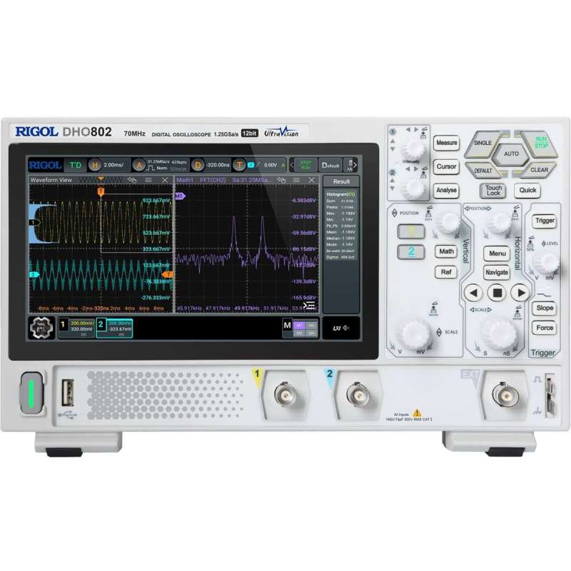 DHO802 (Rigol) 2x70MHz, 1.25GSa/S, 12Bit A/D + Serial Decoders DHO802 (Rigol) 2x70MHz, 1.25GSa/S, 12Bit A/D + Serial Decoders