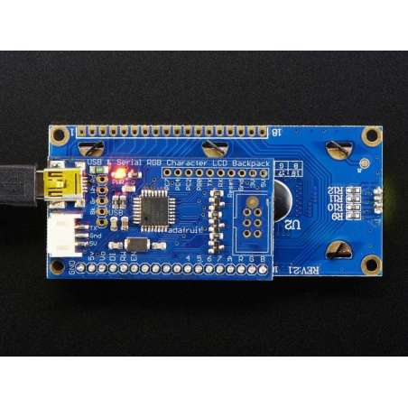 Adafruit USB + Serial LCD Backpack Add-On with Cable (Adafruit 781)
